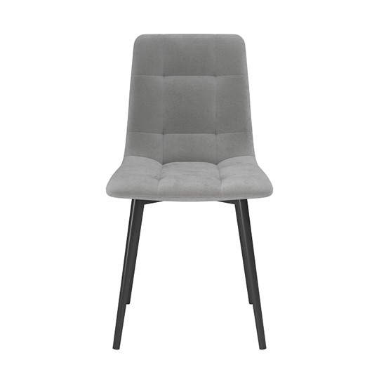 Обеденный стул Белла, велюр тенерифе грей/Цвет металл черный в Салавате - изображение 1