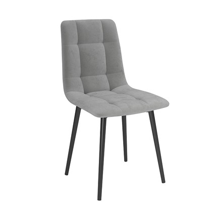 Обеденный стул Белла, велюр тенерифе грей/Цвет металл черный в Салавате - изображение