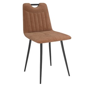 Обеденный стул Брандо, велюр тенерифе корица/Цвет металл черный в Стерлитамаке - предосмотр