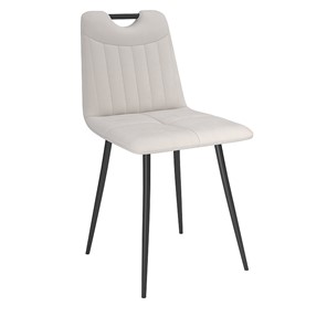 Обеденный стул Брандо, велюр тенерифе крем/Цвет металл черный в Уфе