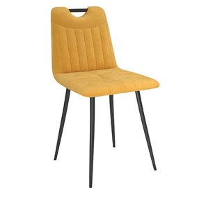 Обеденный стул Брандо, велюр тенерифе куркума/Цвет металл черный в Стерлитамаке