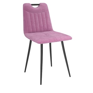 Обеденный стул Брандо, велюр тенерифе розовый/Цвет металл черный в Уфе