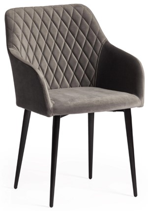 Обеденный стул BREMO (mod. 708) 58х55х83 серый barkhat 26/черный арт.19045 в Стерлитамаке - изображение