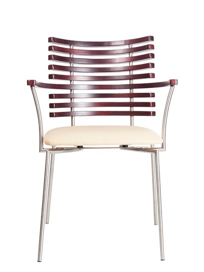 Обеденный стул Cafe chrome arm, кожзам PU в Стерлитамаке - изображение 1