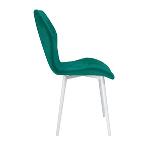 Кухонный стул Дора, велюр тенерифе изумруд/Цвет металл белый в Уфе - предосмотр 2