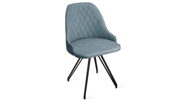 Обеденный стул Гранд К4 (Черный муар/Микровелюр Duna Dustry Blue) в Уфе