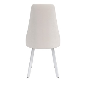 Обеденный стул Лион, велюр тенерифе крем/Цвет металл белый в Уфе - предосмотр 3