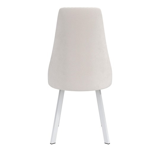 Обеденный стул Лион, велюр тенерифе крем/Цвет металл белый в Уфе - изображение 3