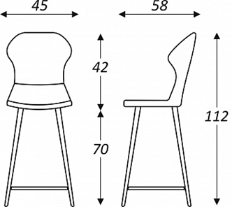 Обеденный стул Марио барный(Изумрудный Т189/ноги черные) в Салавате - предосмотр 2