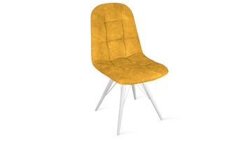 Обеденный стул Райс К3 (Белый матовый/Микровелюр Wellmart Yellow) в Стерлитамаке
