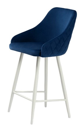 Кухонный стул Сальса Полубарная, Велюр CATALANA 16 (синий) / Белый муар в Стерлитамаке - изображение