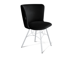 Обеденный стул SHT-ST36 / SHT-S100 (ночное затмение/хром лак) в Стерлитамаке
