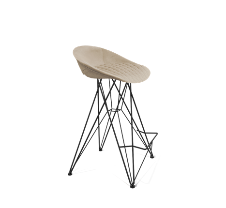 Полубарный стул SHT-ST19-SF1 / SHT-S66-1 (ванильный крем/черный муар) в Стерлитамаке - изображение