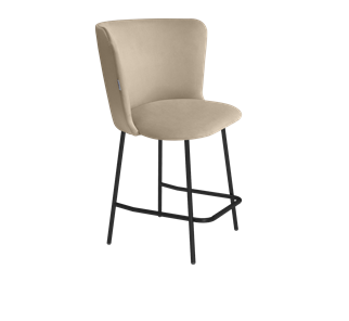 Полубарный стул SHT-ST36 / SHT-S29P-1 (ванильный крем/черный муар) в Стерлитамаке