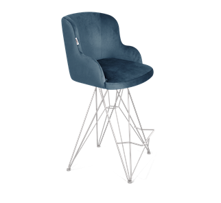 Полубарный стул SHT-ST39 / SHT-S66-1 (тихий океан/хром лак) в Стерлитамаке