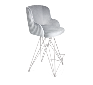 Полубарный стул SHT-ST39-1 / SHT-S66-1 (серое облако/хром лак) в Стерлитамаке