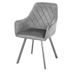 Мягкий кухонный стул-кресло Мадрид СРП-056 бриллиант Дрим серый в Стерлитамаке - предосмотр
