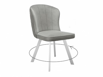 Кухонный стул 219 поворотный, микровелюр B22 grey, ножки белые в Уфе