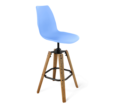 Барный стул SHT-ST29/S93 (голубой pan 278/брашированный коричневый/черный муар) в Стерлитамаке - изображение