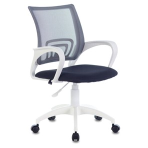 Кресло офисное Brabix Fly MG-396W (с подлокотниками, пластик белый, сетка, темно-серое) 532400 в Уфе