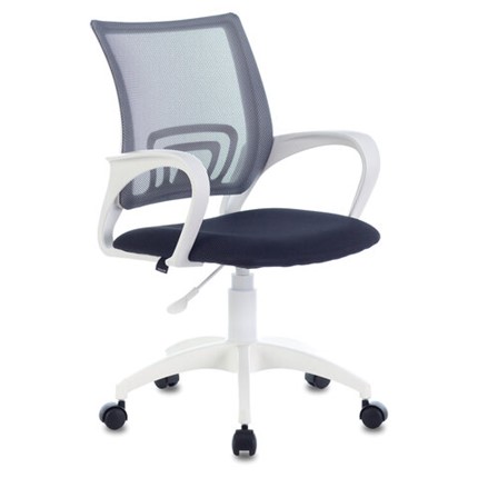 Кресло офисное Brabix Fly MG-396W (с подлокотниками, пластик белый, сетка, темно-серое) 532400 в Стерлитамаке - изображение