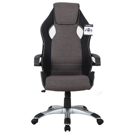 Компьютерное кресло Brabix Techno GM-002 (ткань, черное/серое, вставки белые) в Стерлитамаке - изображение