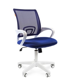 Кресло CHAIRMAN 696 white, ткань, цвет синий в Салавате