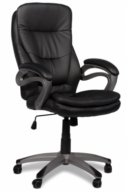 Кресло офисное J 9302 экокожа /пластик, черный в Стерлитамаке - изображение