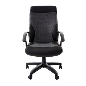 Кресло Brabix Trust EX-535 (экокожа черная, ткань серая) в Стерлитамаке