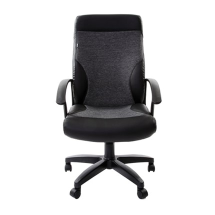 Кресло Brabix Trust EX-535 (экокожа черная, ткань серая) в Стерлитамаке - изображение