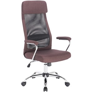 Офисное кресло Brabix Flight EX-540 (хром, ткань, сетка, коричневое) 531849 в Стерлитамаке