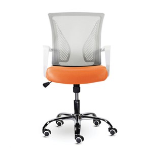 Офисное кресло Brabix Wings MG-306 (пластик белый, хром, сетка, серое/оранжевое) в Стерлитамаке