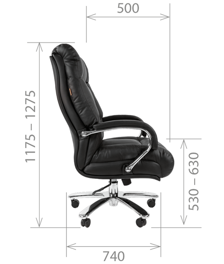 Кресло офисное CHAIRMAN 405 черное нат.кожа/экокожа в Стерлитамаке - изображение 4