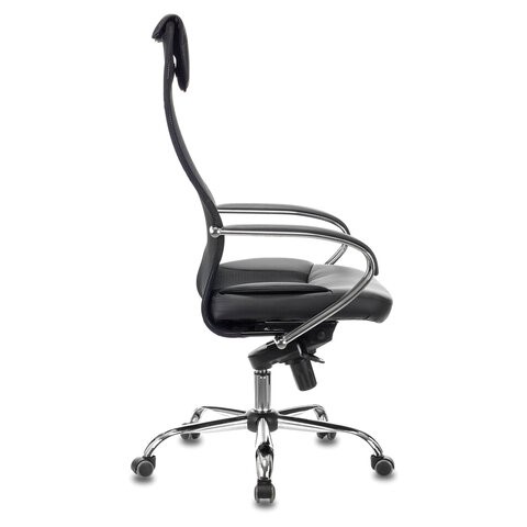 Кресло офисное Brabix Premium Stalker EX-609 PRO (хром, мультиблок, ткань-сетка/экокожа, черное) 532416 в Стерлитамаке - изображение 1