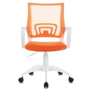 Кресло офисное Brabix Fly MG-396W (с подлокотниками, пластик белый, сетка, оранжевое) 532401 в Стерлитамаке - предосмотр 1