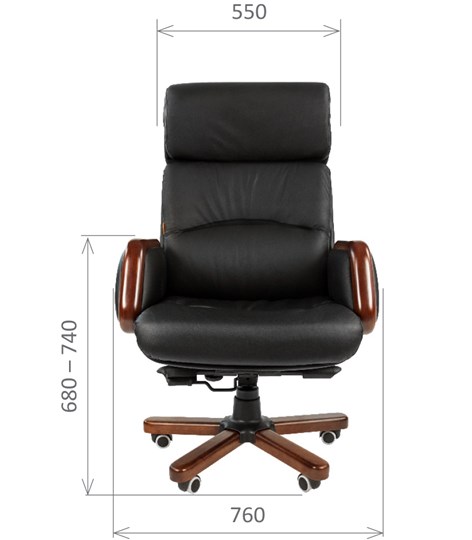 Кресло CHAIRMAN 417 кожа черная в Салавате - изображение 1