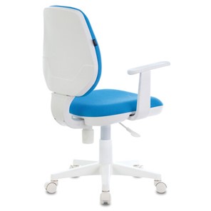 Кресло компьютерное Brabix Fancy MG-201W (с подлокотниками, пластик белый, голубое) 532411 в Стерлитамаке - предосмотр 3