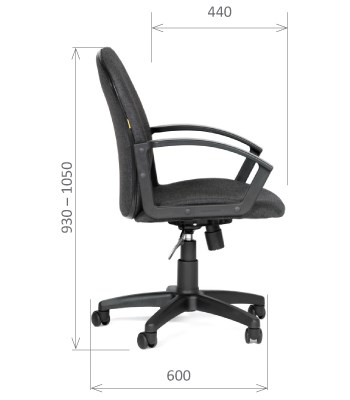 Компьютерное кресло CHAIRMAN 681 Ткань C-3 черное в Салавате - изображение 2