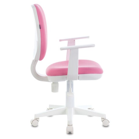 Кресло офисное Brabix Fancy MG-201W (с подлокотниками, пластик белый, розовое) 532409 в Стерлитамаке - изображение 1