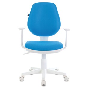 Кресло компьютерное Brabix Fancy MG-201W (с подлокотниками, пластик белый, голубое) 532411 в Стерлитамаке - предосмотр 1