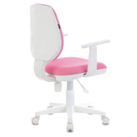 Кресло офисное Brabix Fancy MG-201W (с подлокотниками, пластик белый, розовое) 532409 в Стерлитамаке - изображение 2