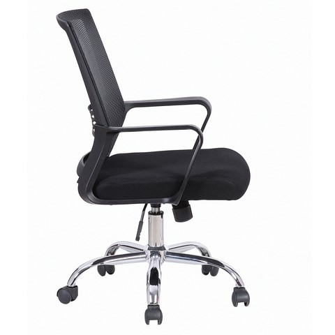 Кресло офисное Brabix Daily MG-317 (с подлокотниками, хром, черное) 531833 в Стерлитамаке - изображение 1