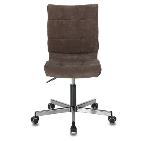 Кресло офисное Brabix Stream MG-314 (без подлокотников, пятилучие серебристое, ткань, коричневое) 532393 в Стерлитамаке - изображение 3