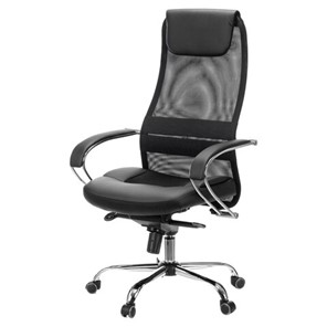 Кресло офисное Brabix Premium Stalker EX-609 PRO (хром, мультиблок, ткань-сетка/экокожа, черное) 532416 в Стерлитамаке - предосмотр 3