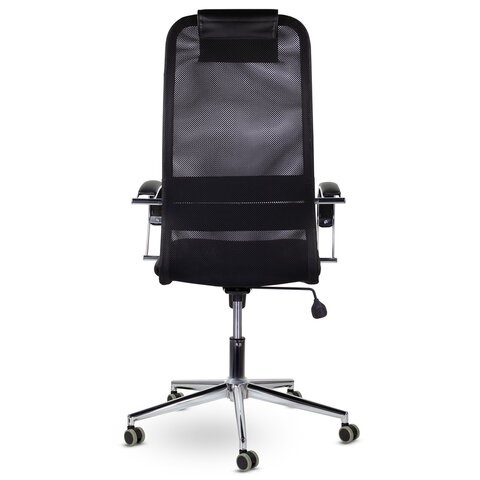 Кресло компьютерное Brabix Premium Pilot EX-610 CH (хром, ткань-сетка, черное) 532417 в Стерлитамаке - изображение 4
