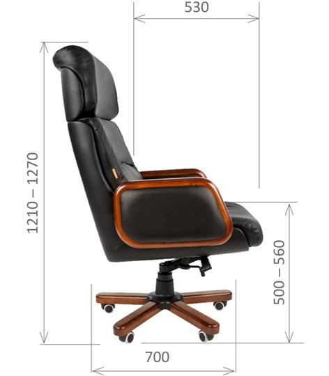 Кресло CHAIRMAN 417 кожа черная в Салавате - изображение 2