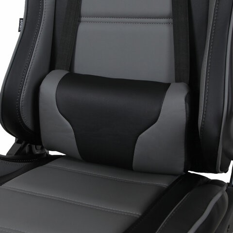 Кресло офисное Brabix GT Racer GM-100 (две подушки, экокожа, черное/серое) 531926 в Стерлитамаке - изображение 7