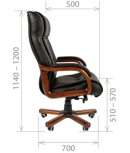 Кресло компьютерное CHAIRMAN 653 кожа черная в Уфе - изображение 2