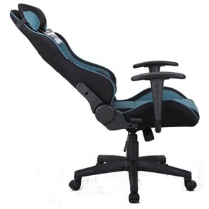 Кресло офисное Brabix GT Racer GM-100 (две подушки, ткань, черное/голубое) 531818 в Стерлитамаке - предосмотр 3