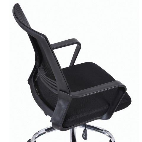 Кресло офисное Brabix Daily MG-317 (с подлокотниками, хром, черное) 531833 в Стерлитамаке - изображение 7